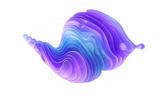 blue and purple morphing shell graphic